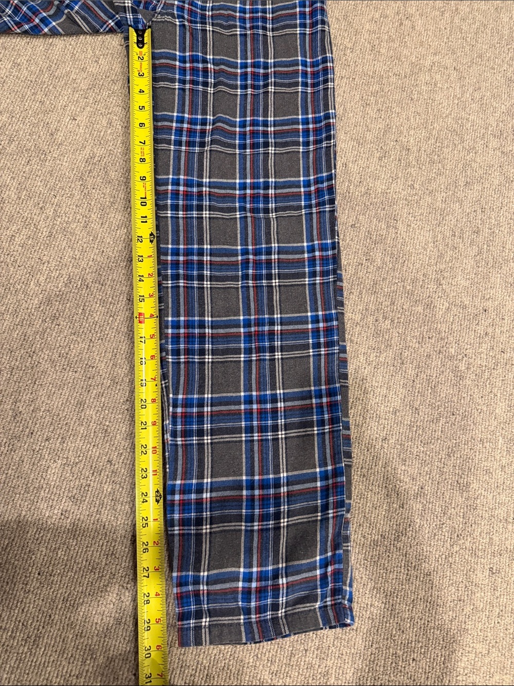 LANDS END MEN'S GRAY BLUE, RED & WHITE PLAID LOUNGE PANTS SIZE SMALL/TALL - Picture 8 of 8